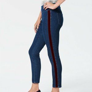 Charter Club Petite Burgundy Velvet Stripe Jeans